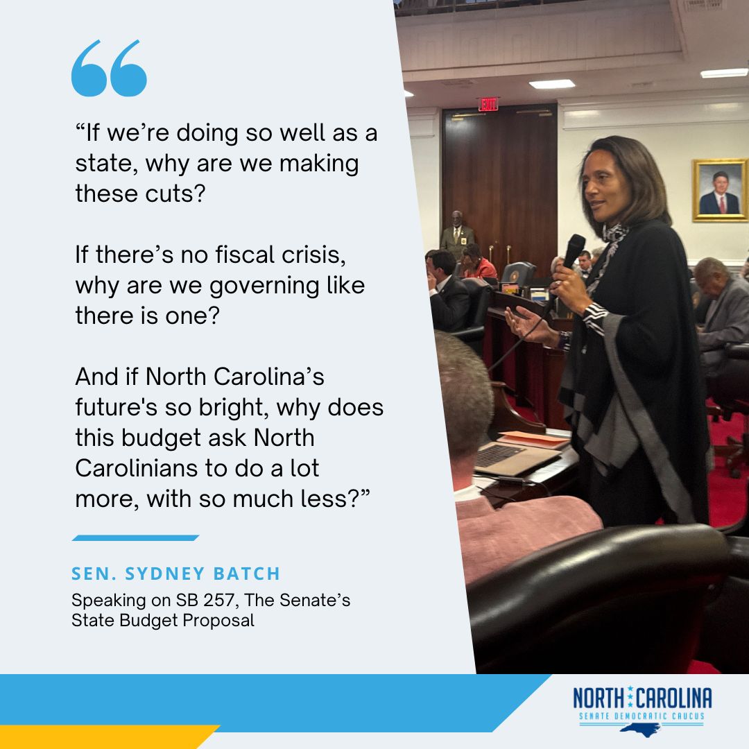 NC Senate Democrats (@ncsenatedems) on Twitter photo Senator <a href="/friendsforbatch/">Sydney Batch</a>'s plan to tie the minimum wage to inflation was just shot down. The same politicians who tied their own campaign contributions to inflation won’t do the same for you. #ncpol Senator <a href="/friendsforbatch/">Sydney Batch</a>'s plan to tie the minimum wage to inflation was just shot down. The same politicians who tied their own campaign contributions to inflation won’t do the same for you. #ncpol