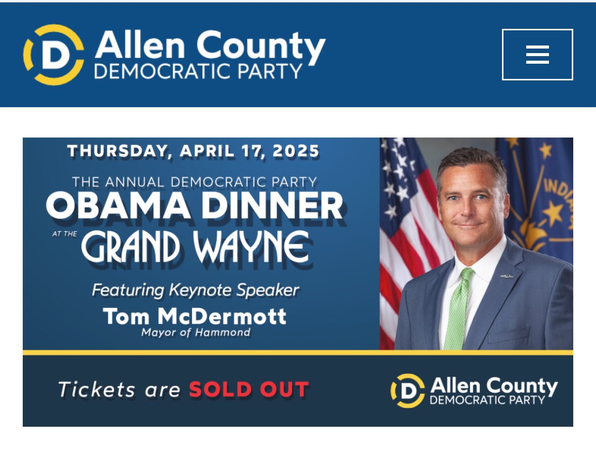 Looking forward to speaking to the <a href="/allencountydem/">Allen County Dems</a> tomorrow night in Fort Wayne at their annual Obama Dinner to discuss how Democrats can get back on top in Indiana! #INDems