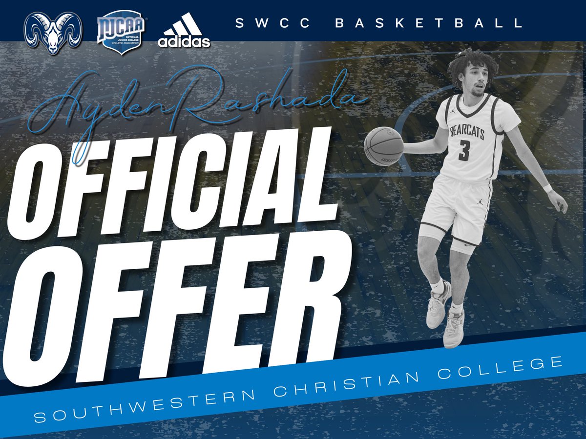 Ayden Rashada (@aydenrashada) on Twitter photo After a great conversation with coach white, I am blessed to receive an offer from <a href="/SWCCRAMSMBB/">Southwestern Christian College Men’s Basketball</a> ! #agtg After a great conversation with coach white, I am blessed to receive an offer from <a href="/SWCCRAMSMBB/">Southwestern Christian College Men’s Basketball</a> ! #agtg