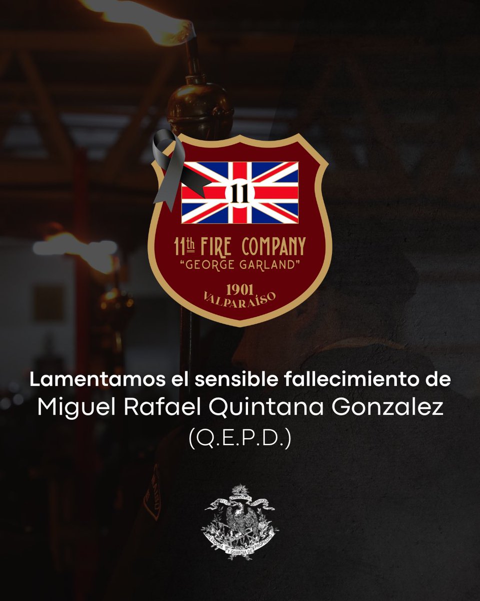 DUELO 🕊️ | Lamentamos el fallecimiento del Sr. Miguel Quintana González, primera antigüedad de la Undécima Compañía con 70 años de servicio y uno de los últimos sobrevivientes de la tragedia del 1 de enero de 1953. Enviamos nuestras condolencias a su familia, amigos y confrades.