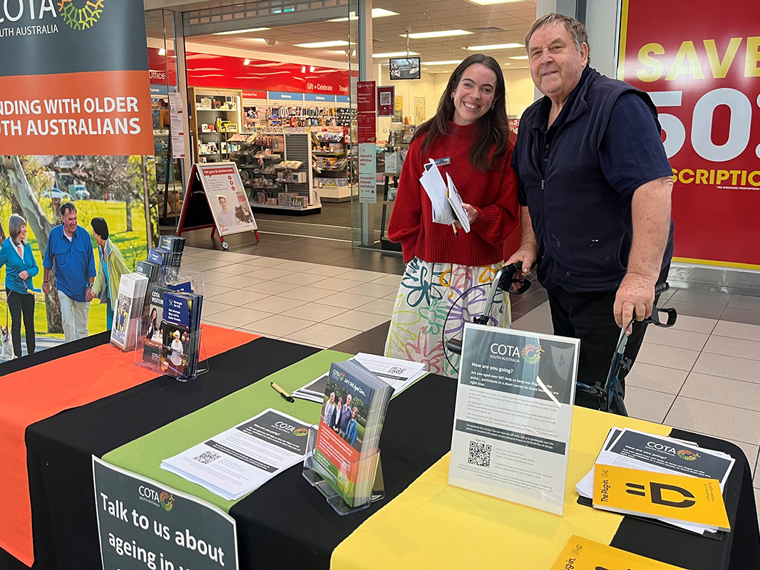 A big thank you to everyone who took the time to chat with us at our recent Listening Posts in Victor Harbor and Goolwa. We love getting out and about in the regions and hearing you talk about your experiences of ageing in your area.