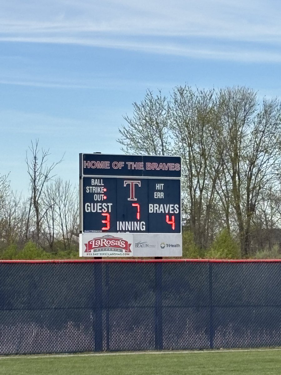 Congrats to Brave softball on a big win over Harrison today 4-3.  Kylie Cobb with the walk off double to score the GW run.  Great team win !