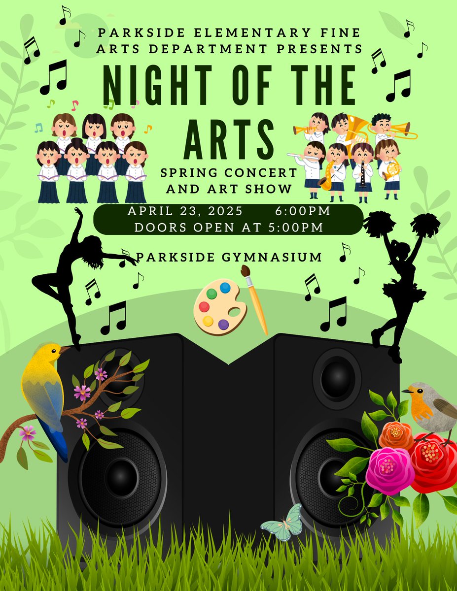 Parkside Elementary-APS (@apsparkside) on Twitter photo Mark your calendars! Parkside’s Night of the Arts is April 23rd at 6PM in the gym! Doors open at 5PM for the art gallery walkthrough. #ParksideArts #FineArtsShowcase <a href="/PandaLitCoach/">Ms. Taylor</a> <a href="/ParksideIB/">Parkside IB</a> Mark your calendars! Parkside’s Night of the Arts is April 23rd at 6PM in the gym! Doors open at 5PM for the art gallery walkthrough. #ParksideArts #FineArtsShowcase <a href="/PandaLitCoach/">Ms. Taylor</a> <a href="/ParksideIB/">Parkside IB</a>