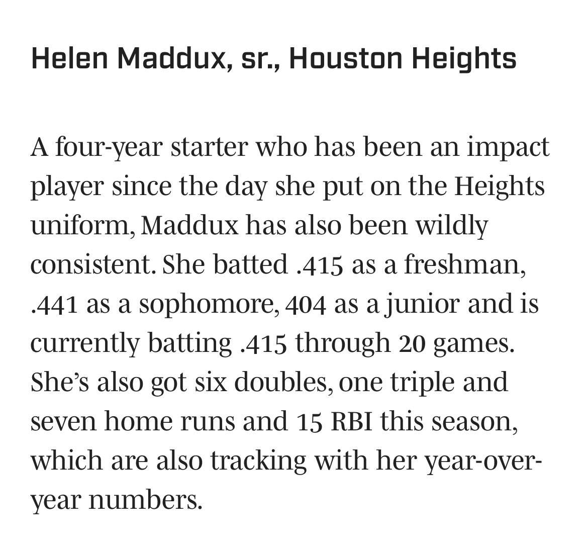 Bulldog fans!  Vote for <a href="/HelenMaddux12/">Helen Maddux</a> for best outfielder in the great state of Texas!!  si.com/high-school/te…