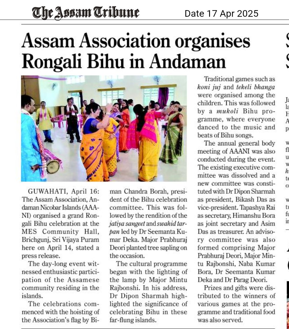 dipon1's tweet photo. Rongali Bihu Celebration in A&amp;N Islands 

https://t.co/jEbjZ03I6z 

#RongaliBihu #Bihu #Assam #Andamans #AssamAssociation https://t.co/QyvLE10hpY