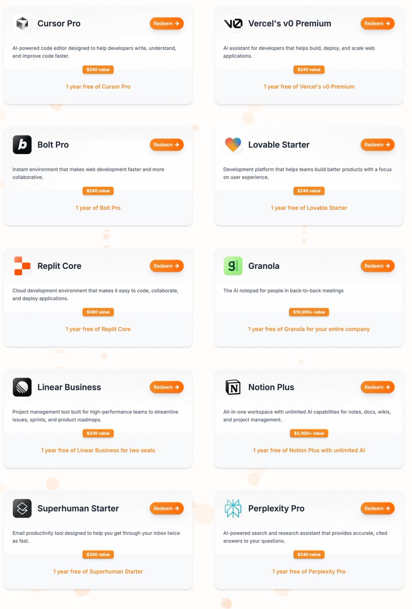 牛逼！推荐今年最大的AI羊毛，现在买 lenny's newsletter 一年 160 刀 , 1 sol 可以一次性获得 cursor, perplexity, notion 等 8 款软件一年的免费使用！光 cursor 和 pplx 就已经超值票价了。目前 Cursor 支持 MCP，我看到已经有老板用 cursor+notion mcp 高效分析和笔记了。

这顺便感谢我们小而美的