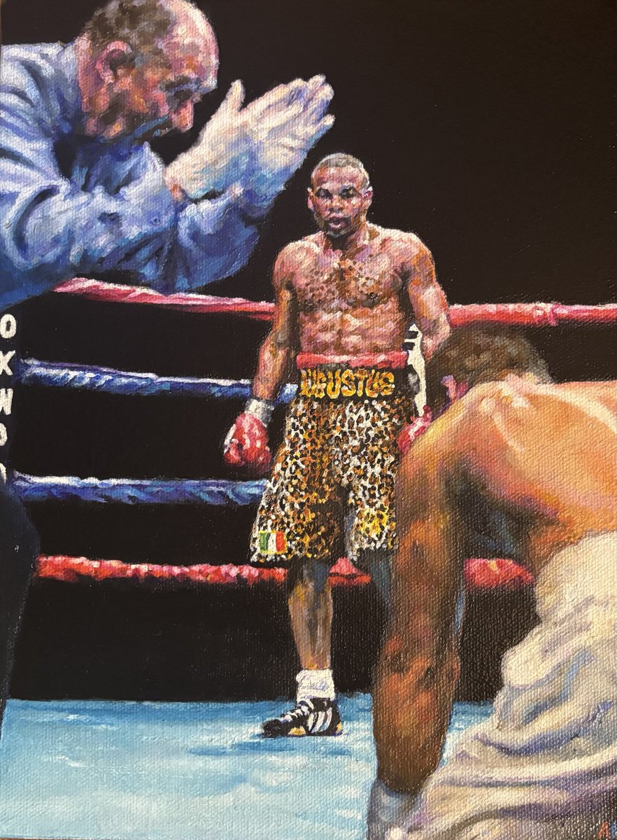 “And those who were seen dancing were thought to be insane by those who could not hear the music.”

This is my third iteration of this painting. He is one of my favorite fighters. 

Emanuel Augustus, oil on canvas