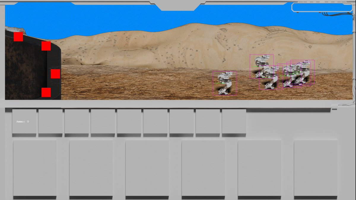 #GamedevJS Day 3
experiments !
I wasn’t too happy with the flat terrain, so now its wide. the units are looks better this way,but, the background and UI are still a bit of a question mark. It seems like there's something there, but it also feels off.