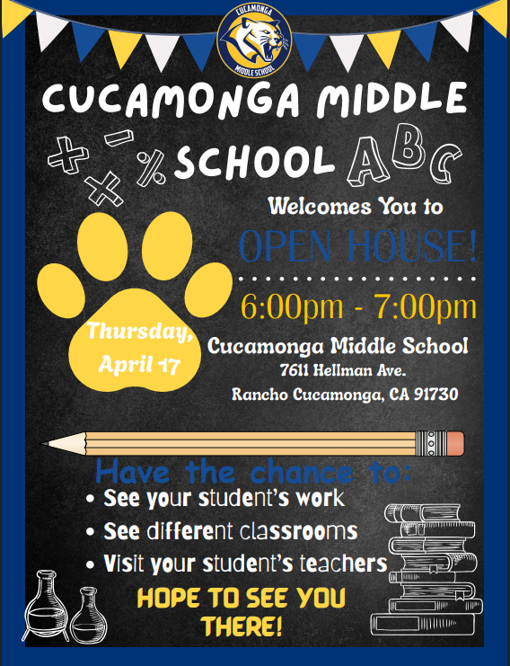 Join us for our CMS Open House on 4/17 from 6-7 pm!