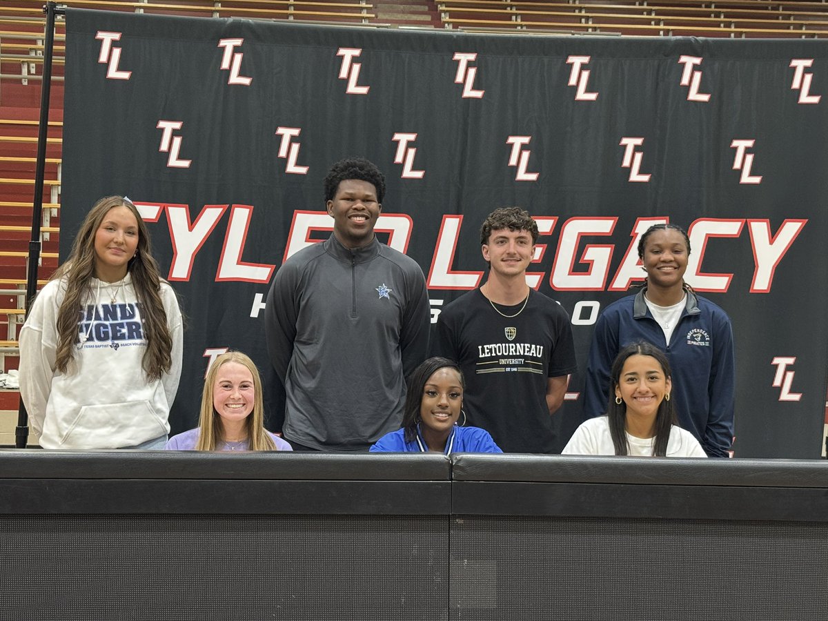 Went to Tyler Legacy for Signing Day: Cinahya Ekwuruke (Girls Basketball, Independence Community College), Landry Lay (Girls Cross Country &amp; Track, Ouachita Baptist University), Mia Ledesma (Girls Soccer, Tyler Junior College), Ja’Corian Oes (Boys Basketball, Kilgore College)…