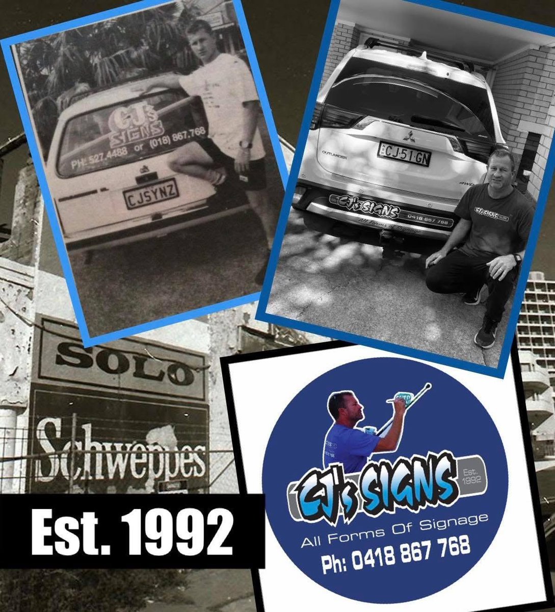 CJ’s Signs on  #cronullabeach heading towards 35 yrs ⚫️⚪️🔵🦈👌🏽