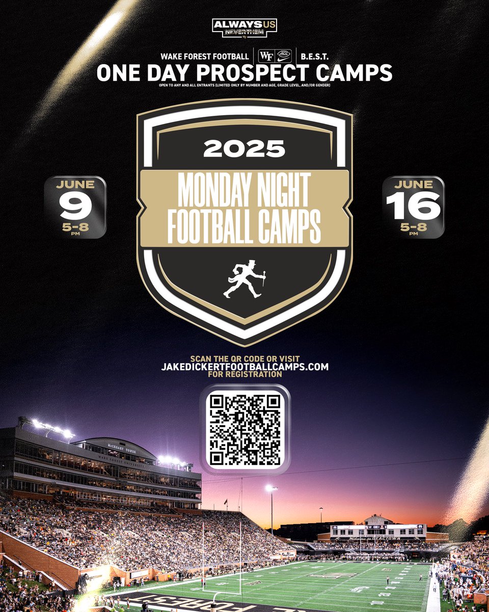 Thank you <a href="/adrian_sienko/">Adrian Sienko</a> for the <a href="/WakeFB/">Wake Forest Football</a> camp invite. 
<a href="/GATABHSdevils/">Bremen Football</a> <a href="/RecruitGeorgia/">Recruit Georgia</a> <a href="/NEGARecruits/">Northeast Georgia Recruits</a> <a href="/NwGaFootball/">NwGa Football</a> <a href="/CJacksonPRZ/">Connor Jackson</a> <a href="/247Sports/">247Sports</a> <a href="/RustyMansell_/">Rusty Mansell</a> <a href="/ChadSimmons_/">ChadSimmons</a>