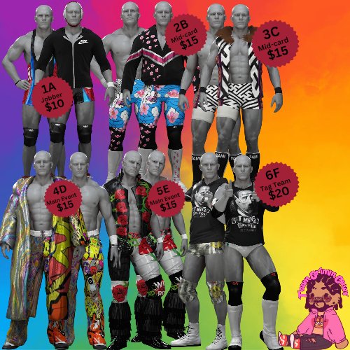 TeamGrimm's tweet image. *Re-upload* Here’s my updated commission sheet! (Corrected some spelling errors.) I currently have only two slots left before I start on Pack 1. If you're interested, feel free to contact me here or on Discord. I also have pre-made gear available! 😁🤙🏾 #WWE2K25