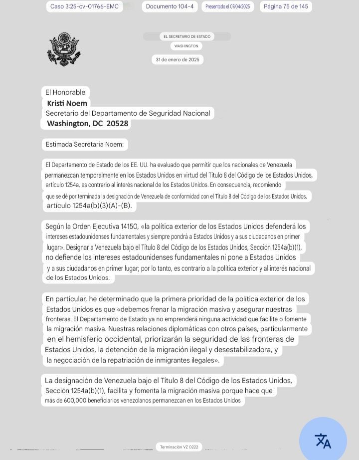 Lindo amigo resultó!: Se filtra una carta donde Marco Rubio aboga por la eliminación del TPS para los venezolanos🇻🇪👇