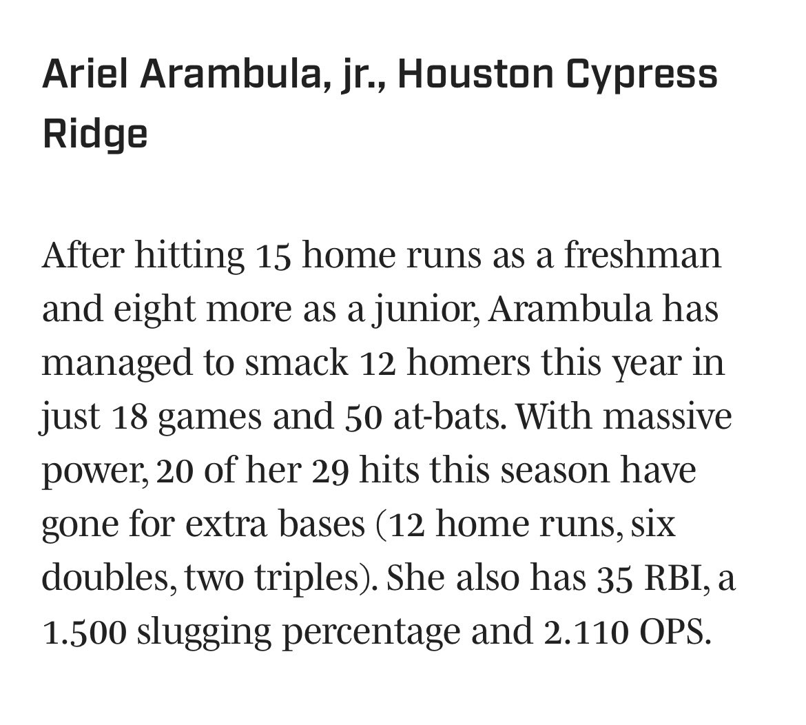 Ariel Arambula (@arielarambula_) on Twitter photo Thanks for the shoutout!! 💪🏼🥎🎉
<a href="/CyRidgeSoftball/">Cypress Ridge HS Softball</a> <a href="/HSPremier08/">Hotshots National 08</a> <a href="/GoShockersSB/">Wichita State Softball</a> <a href="/PGFnetwork/">PGF</a> <a href="/USASoftball/">USA Softball</a> Thanks for the shoutout!! 💪🏼🥎🎉
<a href="/CyRidgeSoftball/">Cypress Ridge HS Softball</a> <a href="/HSPremier08/">Hotshots National 08</a> <a href="/GoShockersSB/">Wichita State Softball</a> <a href="/PGFnetwork/">PGF</a> <a href="/USASoftball/">USA Softball</a>