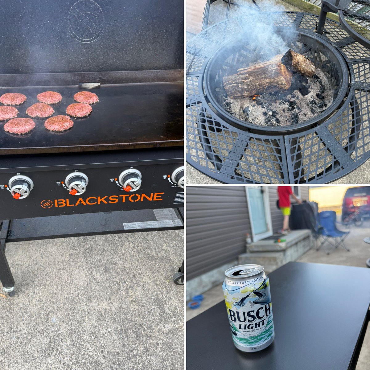 TLosemanfishing's tweet photo. It’s Hump Day! I hope everyone has enjoyed the week so far. Fired up the @BlackstoneGrid tonight along with the fire pit. Enjoying some music and cold @BuschBeer. https://t.co/hLZum9SGKK