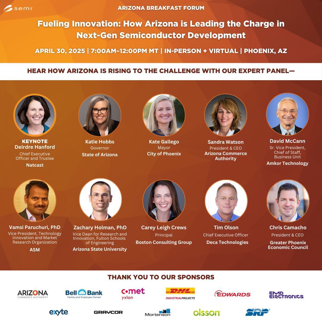 Amkor Technology (@amkortechnology) on Twitter photo #Amkor & SEMI AZ invite you to the SEMI Breakfast Forum on 4/30 at <a href="/azcommerce/">Arizona Commerce Authority</a> Authority. Amkor's David McCann will present on #semiconductor supply chain development, followed by a panel discussion. Register at bit.ly/4ifDDlf #Amkor & SEMI AZ invite you to the SEMI Breakfast Forum on 4/30 at <a href="/azcommerce/">Arizona Commerce Authority</a> Authority. Amkor's David McCann will present on #semiconductor supply chain development, followed by a panel discussion. Register at bit.ly/4ifDDlf
