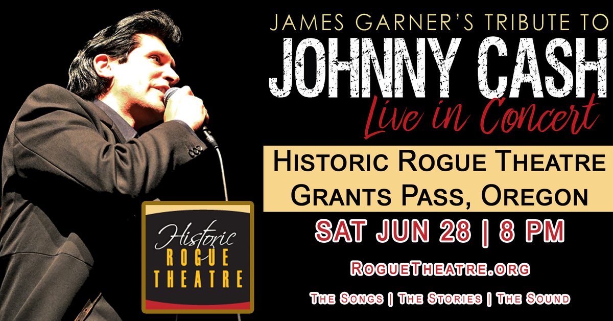 We're back at the Rogue Theatre in Grants Pass this summer!
Get 🎟 bit.ly/JohnnyCashTrib…