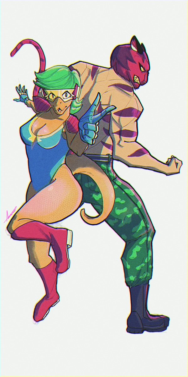 A couple of <a href="/deadheatdoom/">Doom 🔥</a> 's oc's in an experimental filter 😁