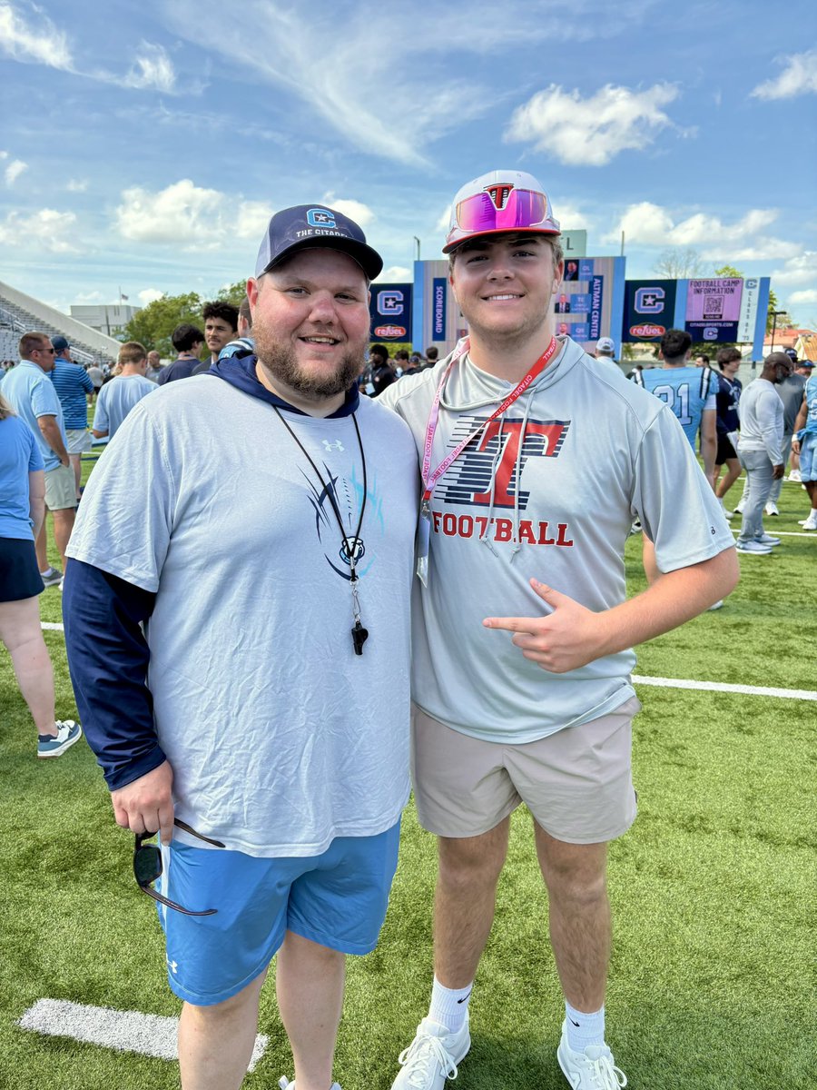 NoblesDax's tweet image. Dax Nobles: Toombs County 
c/o &apos;29 - OL/DL
6&apos;1.5&quot;, 235lb, 
4.0 GPA
Great time at @CitadelFootball  Junior Day! @RecruitGeorgia @GAVarsityRivals @PrepRedzoneGA @TheCitadelFB @ToombsFootball1 @NEGARecruits @One11Recruiting @On3Recruits @CoachGuard_ @CoachRAPinilla