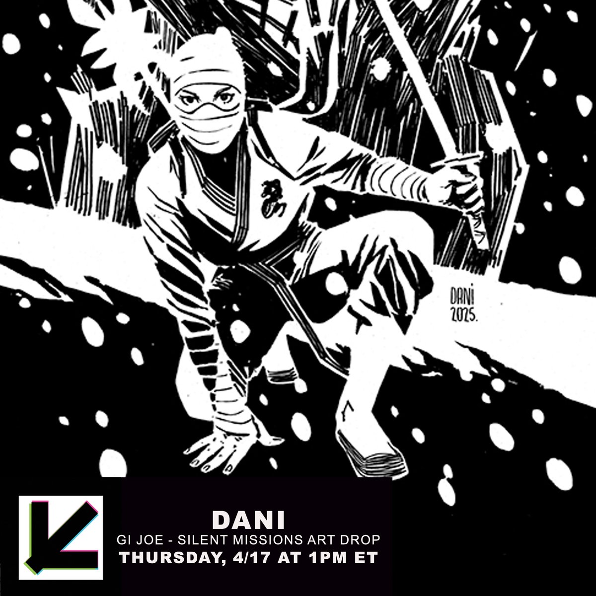 Kinetic Collectibles (@collectkinetic) on Twitter photo Original <a href="/danistrips/">Dani Strips</a> art from G.I. JOE : SILENT MISSIONS - JINX drops this Thursday, 4/17 at 1pm ET!
This is a special one-shot reunion with frequent collaborator and fellow Kinetic creator, <a href="/DanPGWatters/">Dan Watters</a>. Both Dani and GI Joe fans will definitely not want to miss this! Original <a href="/danistrips/">Dani Strips</a> art from G.I. JOE : SILENT MISSIONS - JINX drops this Thursday, 4/17 at 1pm ET!
This is a special one-shot reunion with frequent collaborator and fellow Kinetic creator, <a href="/DanPGWatters/">Dan Watters</a>. Both Dani and GI Joe fans will definitely not want to miss this!