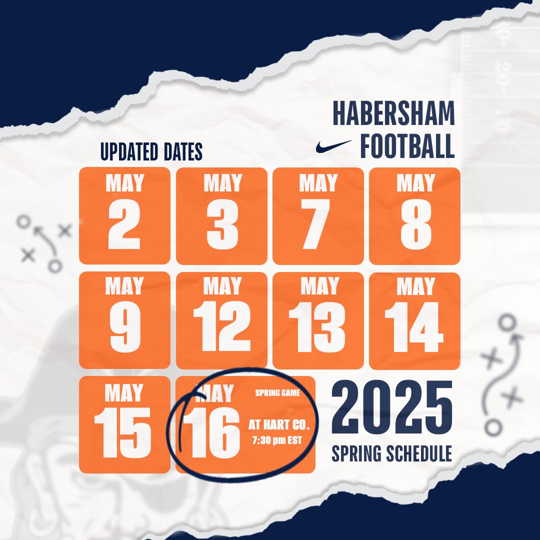 Updated Spring Practice dates for high school.