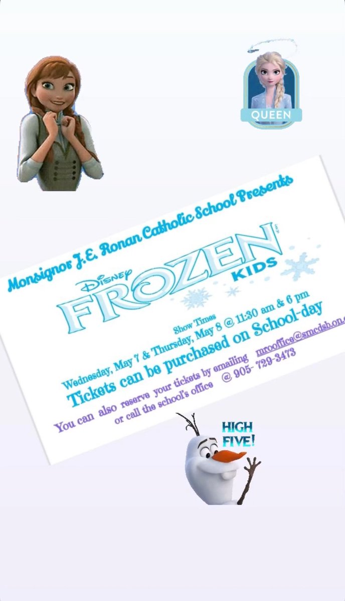 Don’t forget to order tickets to Frozen ❄️❄️