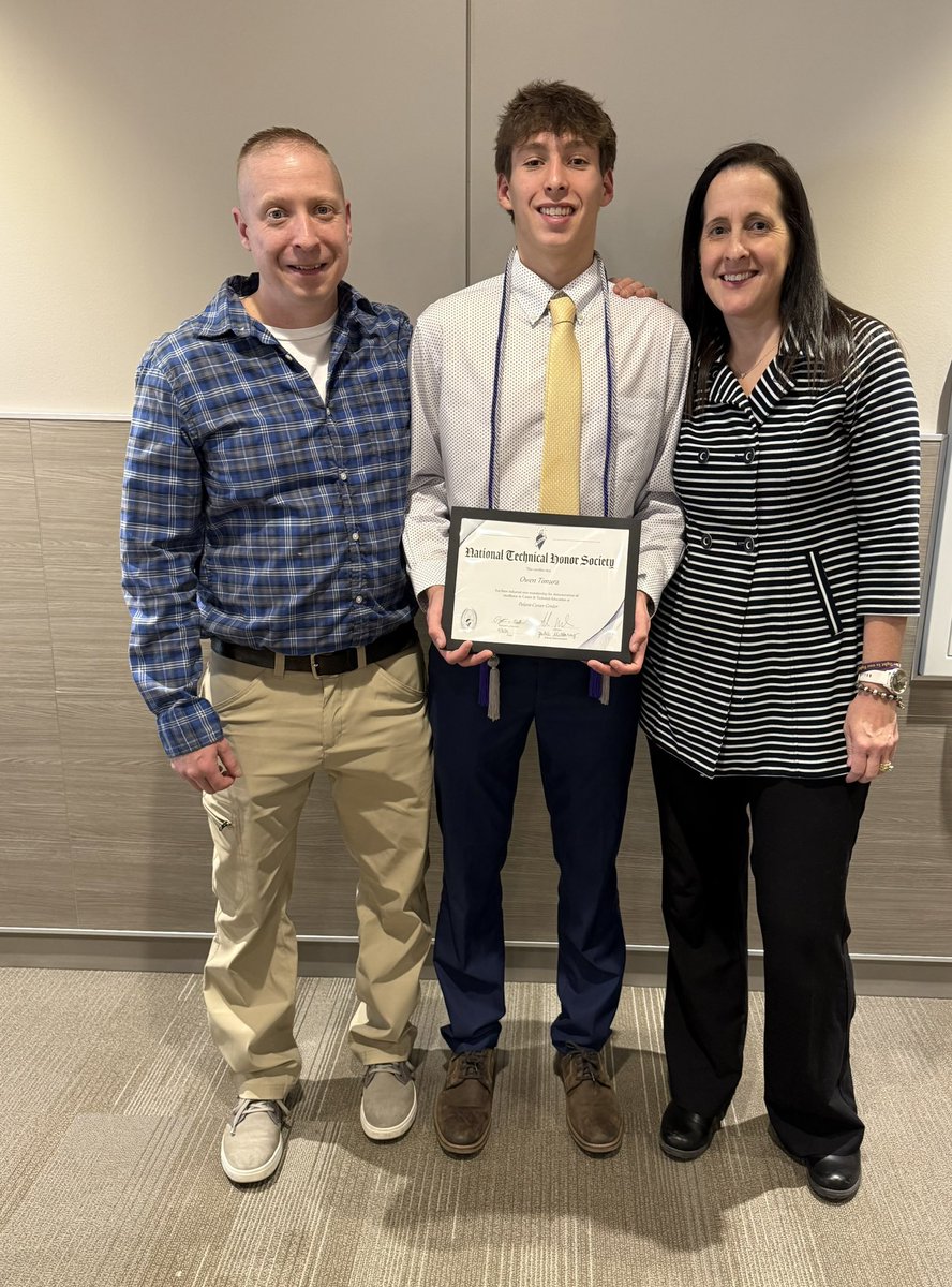 lorek33's tweet image. Super proud of Owen for his induction into The National Technical Honors Society. He will conclude his four years in the Project Lead the Way~ Engineering program in just a few short weeks!