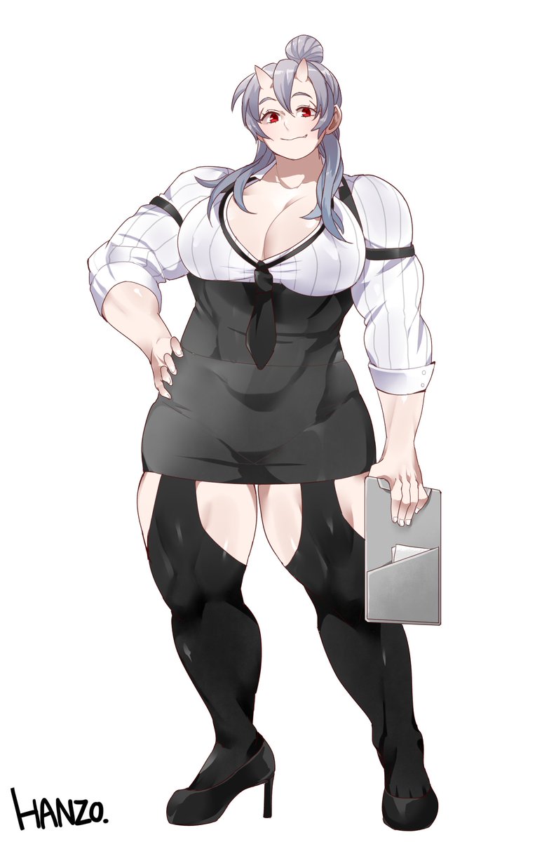weebx2021's tweet image. @0721Kin29n did an awesome job of bringing my O/C, Akishima, to life! 

She's a half oni/half human - seen here in her office job and wrestling outfits.

Also big thank you to @ThatFoolishOne for all the discussions to develop her backstory and design!