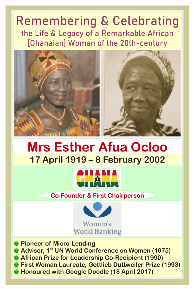 AfricaInstitut2's tweet photo. #OTD in 1919🇬🇭
#Womens_World_Banking
#Micro_lending https://t.co/TofjGavClo