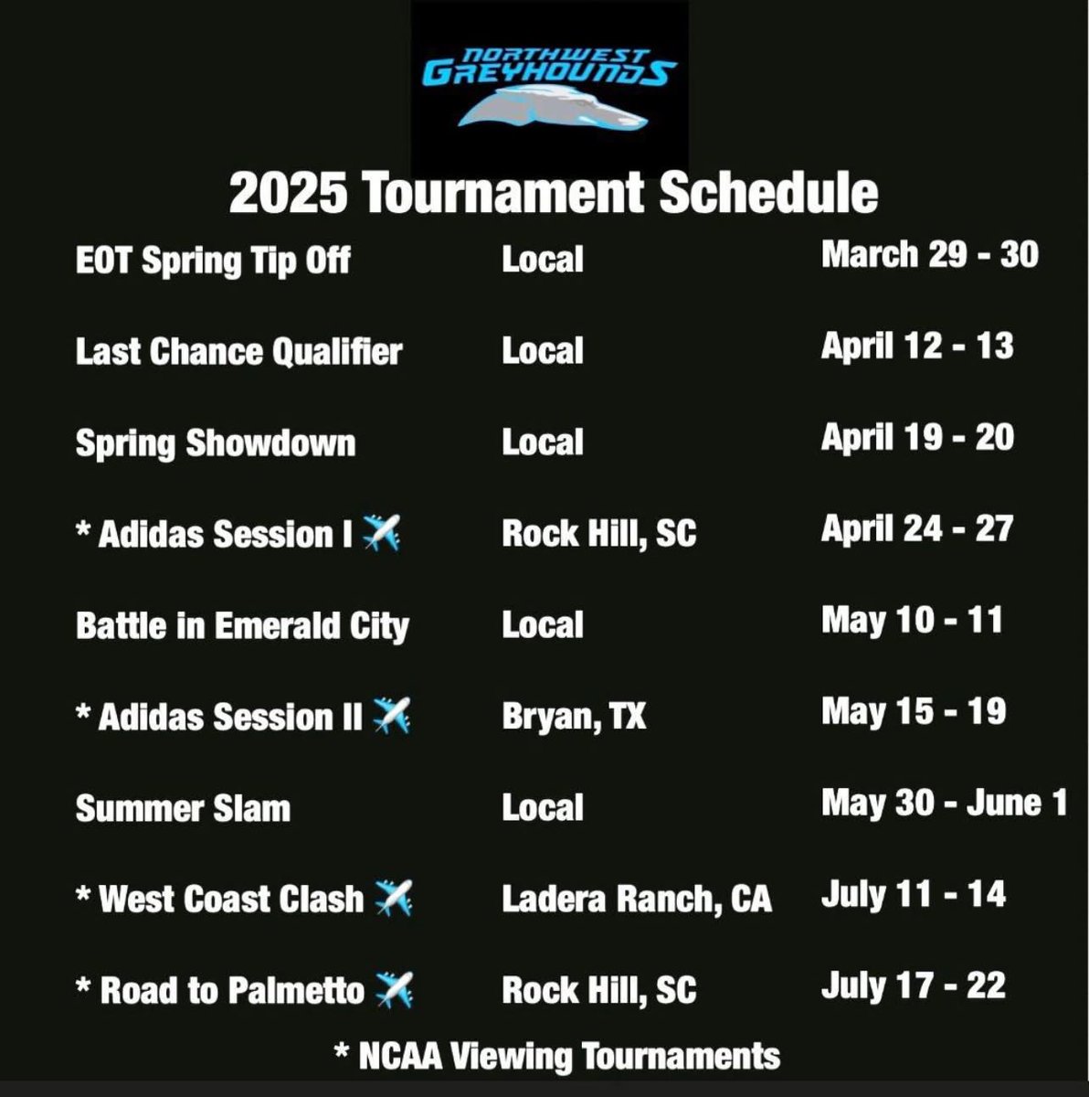 My 2025 3SSB schedule! Please support if you’re in the area!