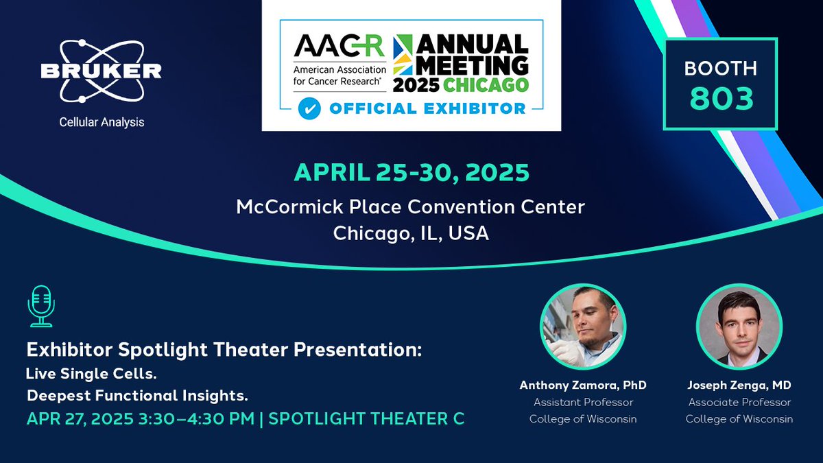 Single-cell functional analysis shouldn’t be out of reach. What’s coming next makes it accessible for every lab. Join us at #AACR25 ⤵️
brukercellularanalysis.com/events/meet-br…
#Discover #Bruker #LiveSingleCells #FunctionalAnalysis #CellTherapy #AntibodyDiscovery
