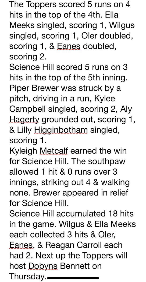 Toppers win!