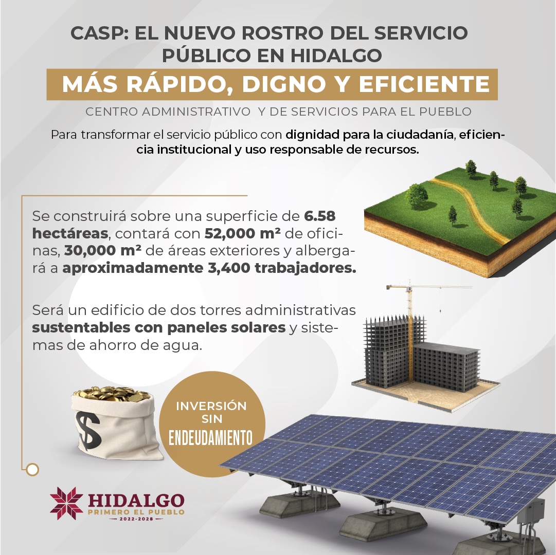 effetainfo's tweet image. El #CASP marcará un antes y un después en la atención ciudadana en Hidalgo.

Un espacio moderno, sustentable y eficiente que une a las dependencias clave, reduce tiempos, ahorra recursos y detona el desarrollo. Todo, sin deuda pública.
¡Gobierno digno, cercano y para el pueblo!…