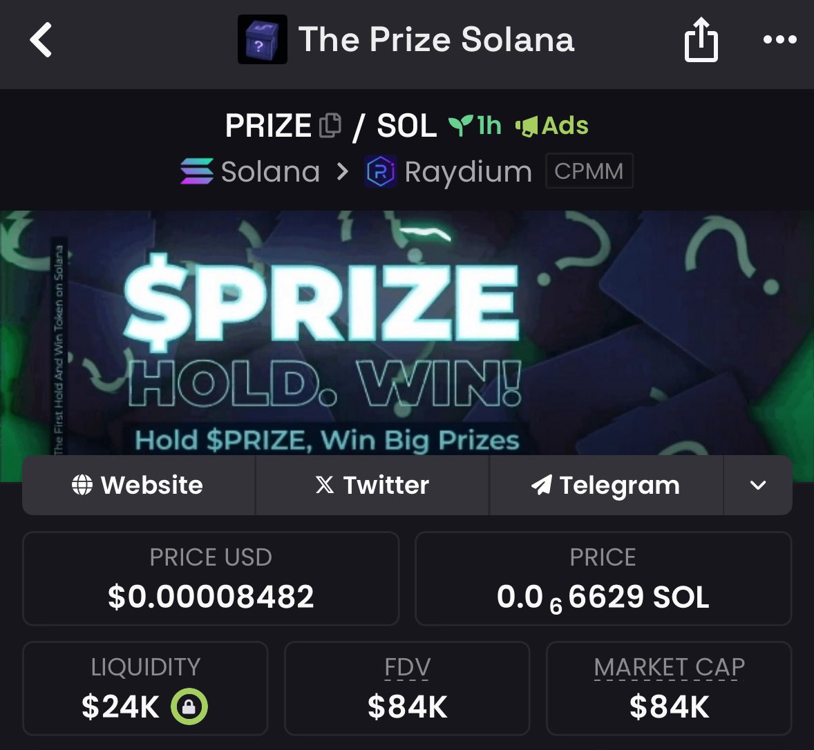 markochumak's tweet photo. 🎯 Sniped $PRIZE
📈 $84K MCap
🛎️ Private TG
Token Addy : DBW4topT6adDEvSkHAyTKurDbj9GNoPqch8XW7hBK1b4
$sol $dark $jproof $grph #kapibala #defiant $time $lumo #grassify #Italianrot #shartcoin #fitcoin https://t.co/BGfmuXloBo