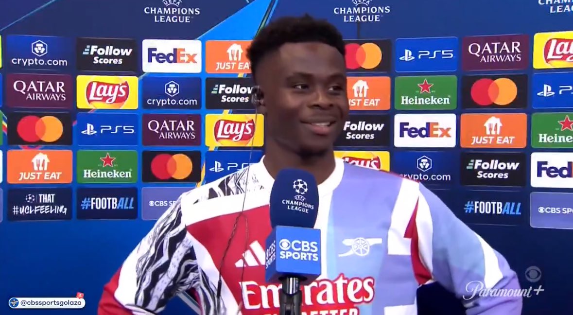 ❤️🤍 Bukayo Saka: “We saw all the stuff that was going on social media, saying they were going to come back… but we’ve been able to show our mentality”.

“We should be proud”, told CBS.