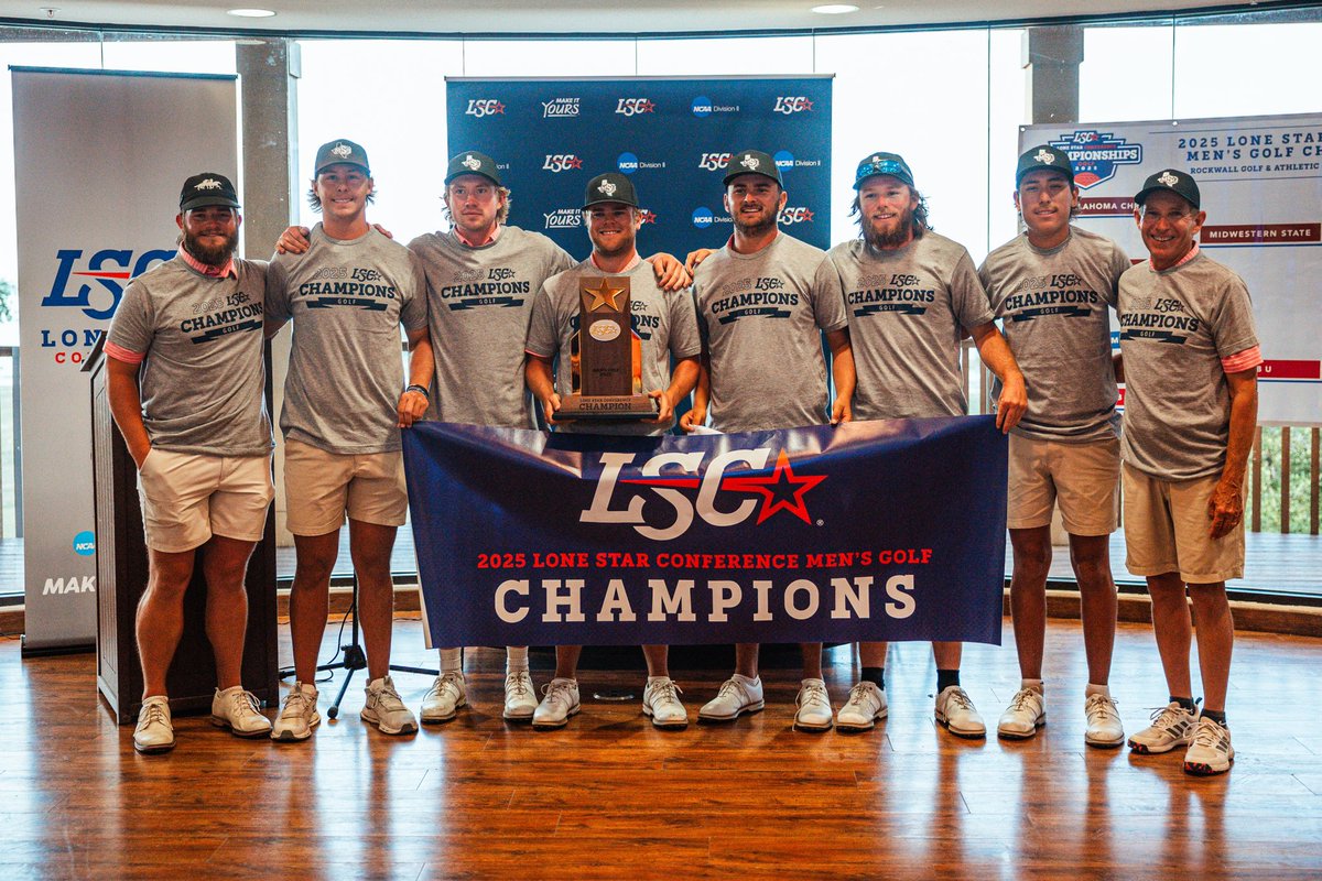 Your 2025 Lone Star Conference Men’s Golf 𝓒𝓱𝓪𝓶𝓹𝓲𝓸𝓷𝓼: <a href="/MSUMustangs/">MSU Mustangs</a>.

⛳️🏆🏆🏆🏆🏆

🔗 bit.ly/3RPPDiw

#LSCgolf #D2mgolf  x <a href="/RockwallClub/">Rockwall Golf and Athletic Club</a>