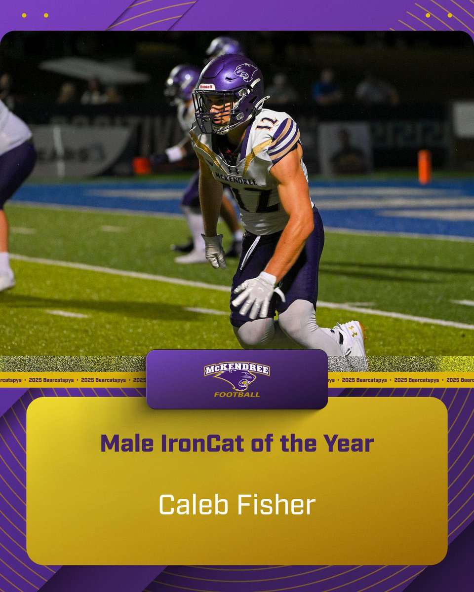 McKendree Football (@mckendree_fb) on Twitter photo Congrats to Caleb Fisher on being named the <a href="/McKAthleticPer/">McKendree Athletic Performance</a> Male IronCat of the Year!
#BearcatsUnleashed #GLVCfb Congrats to Caleb Fisher on being named the <a href="/McKAthleticPer/">McKendree Athletic Performance</a> Male IronCat of the Year!
#BearcatsUnleashed #GLVCfb