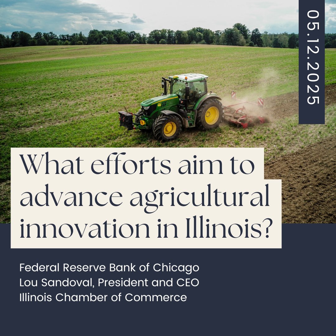 Agriculture is vital to the Illinois economy. Learn about initiatives advancing agricultural innovation at our May luncheon, featuring <a href="/LouSandoval_10/">Lou Sandoval 🇺🇸</a> of <a href="/ILChamber/">Illinois Chamber</a>. 
Join us on May 12:  chicagofarmers.org/meetinginfo.ph…   
#TheChicagoFarmers