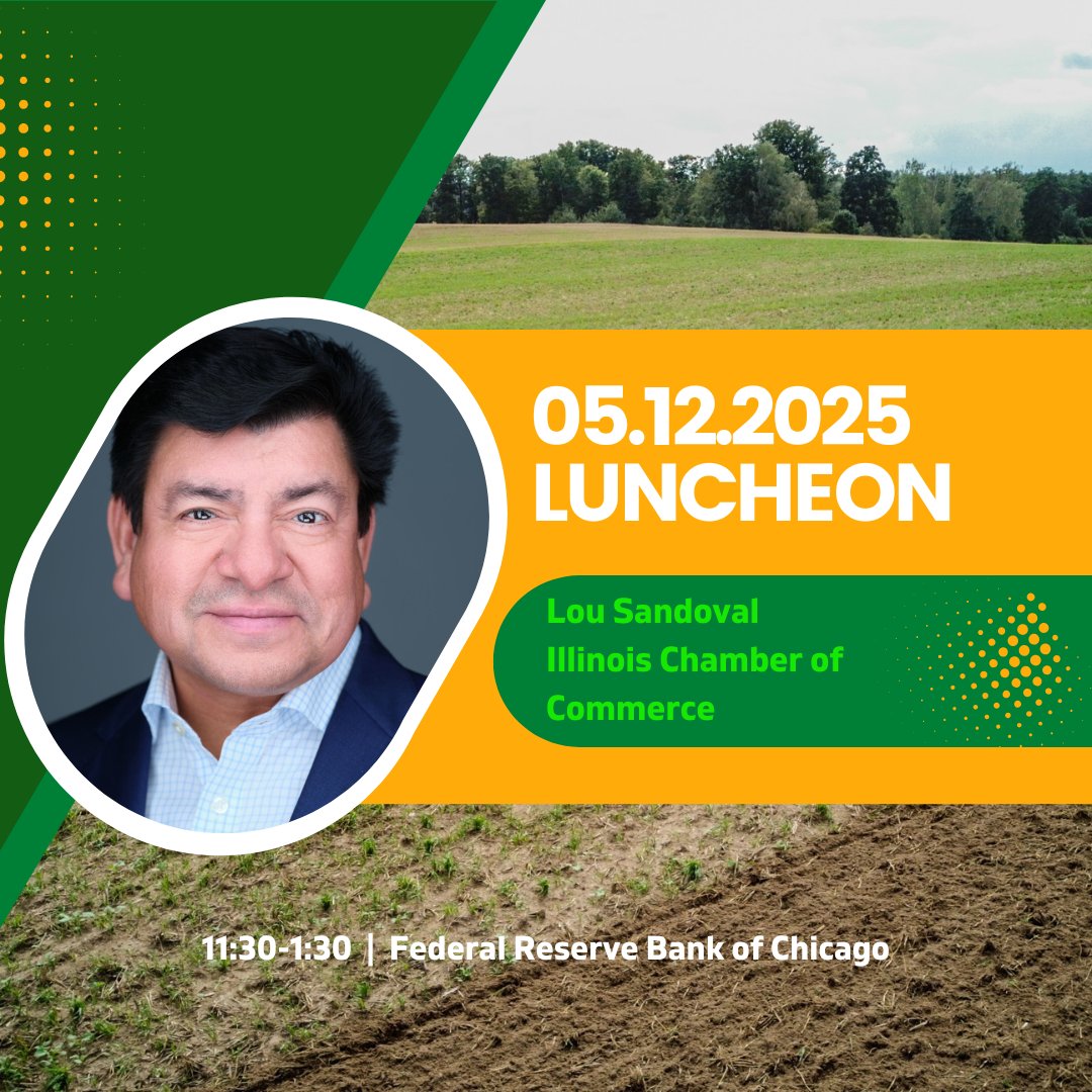 How can agribusinesses address innovation barriers in Illinois? <a href="/LouSandoval_10/">Lou Sandoval 🇺🇸</a> of <a href="/ILChamber/">Illinois Chamber</a> will share efforts aimed at advancing agricultural innovation at our May 12 luncheon. Join us: chicagofarmers.org/meetinginfo.ph…   
#TheChicagoFarmers