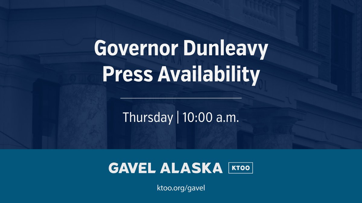 Gov. Dunleavy will hold a press availability on Thursday morning. Watch live on KTOO 360TV or at gavelalaska.org #akleg