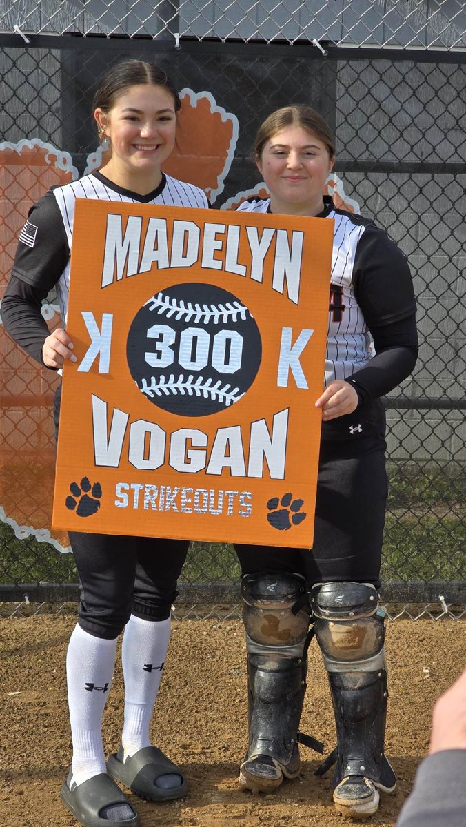 Madelyn Vogan (@maddyvogan2027) on Twitter photo Reached 345 SO’s so far in my sophomore year! Thanks to Mary Claire for working hard back behind the plate for me and to my teammates for the constant support!
Stats so far this year:
42 IP
139 BF
102 SO
5 BB
6 Hits
1 R
<a href="/VoganOhio/">OhioOutlawsVogan</a> <a href="/sharonsoftball/">Sharon Tigers Softball</a> Reached 345 SO’s so far in my sophomore year! Thanks to Mary Claire for working hard back behind the plate for me and to my teammates for the constant support!
Stats so far this year:
42 IP
139 BF
102 SO
5 BB
6 Hits
1 R
<a href="/VoganOhio/">OhioOutlawsVogan</a> <a href="/sharonsoftball/">Sharon Tigers Softball</a>