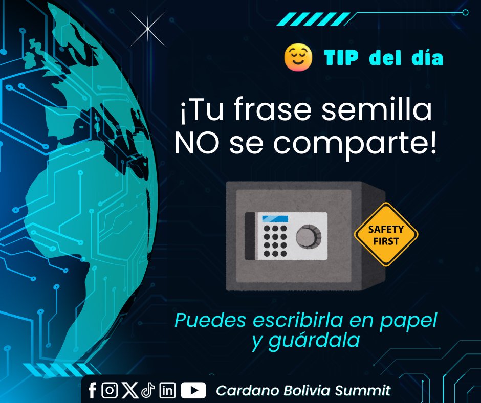 CardanoSummitBo's tweet image. 🔐 Tip del día: ¡Tu frase semilla no se comparte!

📌 Escríbela en papel
📌 Guárdala fuera del celular
📌 No la envíes por mensajes

Un descuido puede costarte el acceso a tus criptos.
Tu seguridad es primero. 🛡️

#CardanoBolivia #BlockchainTips #SeguridadWeb3 #Wallets