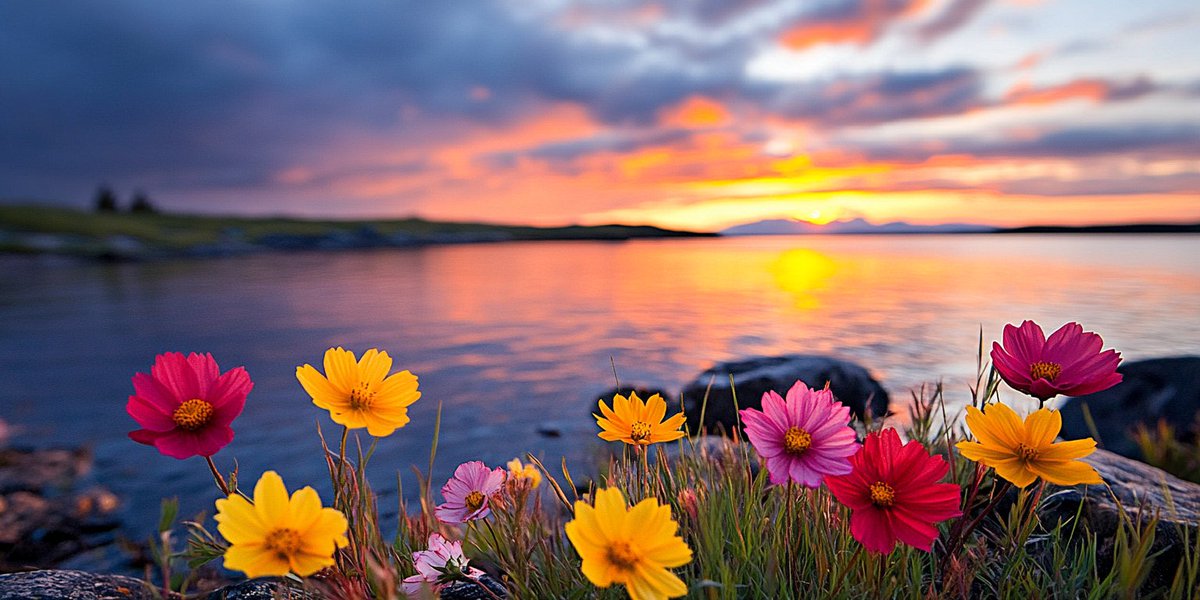 Prompt_Alchemy's tweet photo. Spring landscape, flowers
#midjourney #landscape #flowers #water #midjourneyart #midjourneyartist #aipromptwriter #aiartist #aiartcommunity #synthart https://t.co/D1VI0xeqWF