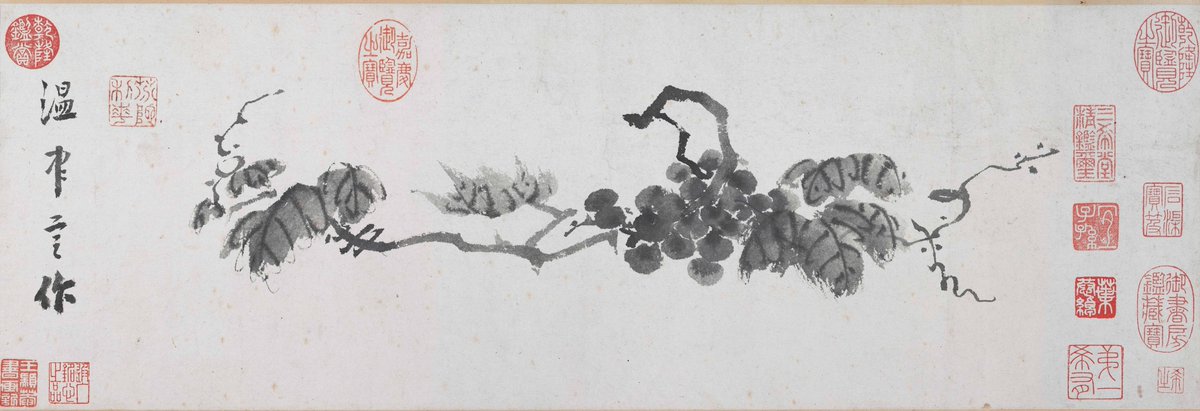 ShanghaiMuseum's tweet photo. #MuseumTeaTime
Would you like to have some grapes with your tea? 🍇
Wen Riguan is a Yuan dynasty painter local to Shanghai. He was so fond of painting grapes that he was given the title "Grape Wen". Though a Ming dynasty reproduction, you could still feel Wen's unique style. https://t.co/vD5QxuszRg