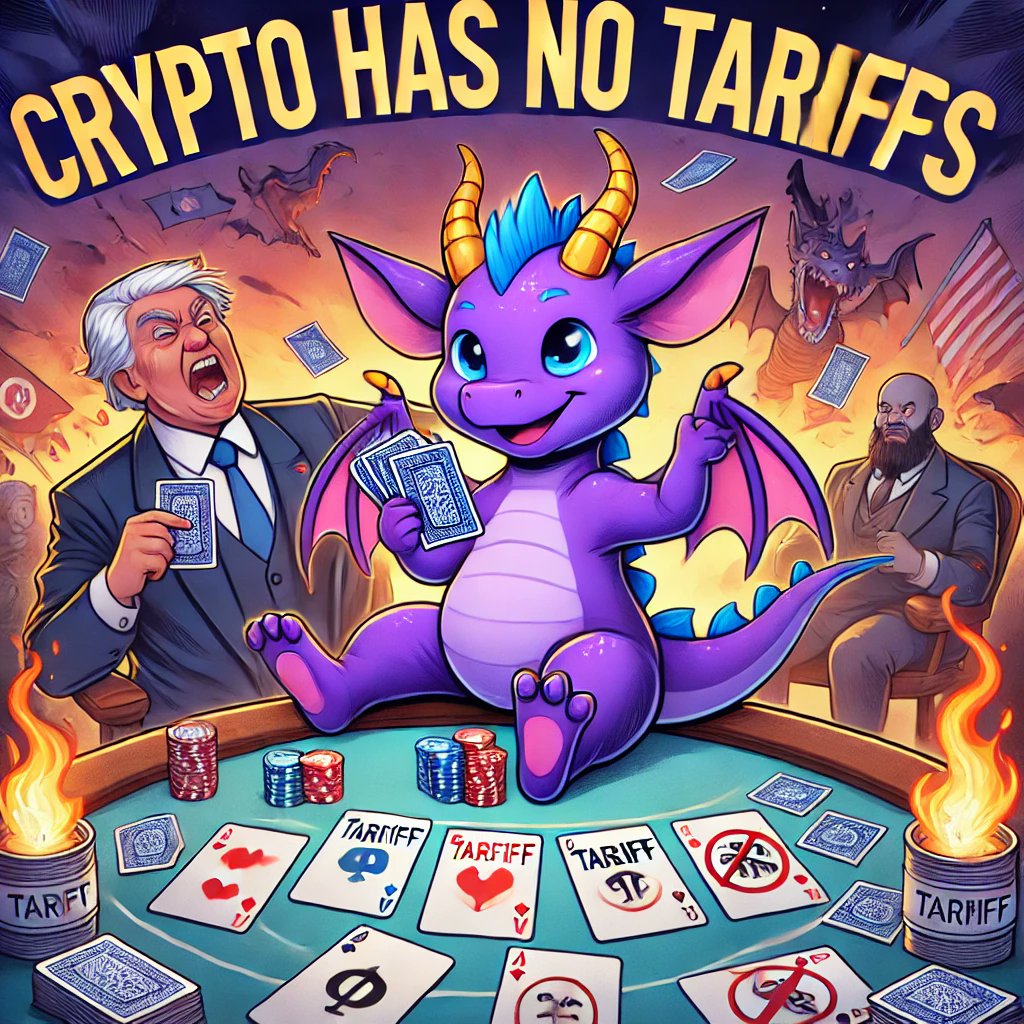 AlanoGames's tweet photo. Don’t play recklessly when others can see your cards — you’ll just lose all your chips. 

No tariffs on crypto！