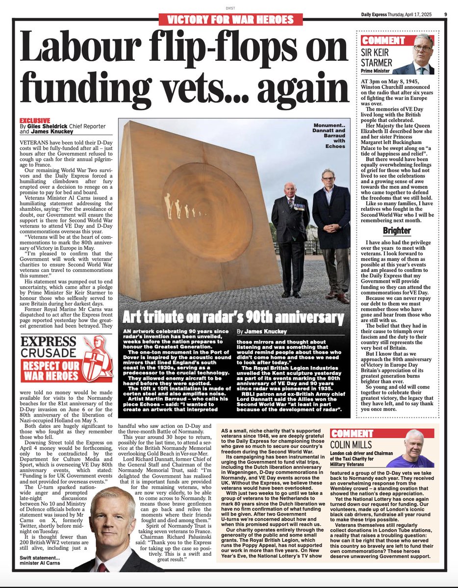 Giles Sheldrick (@expressgilo) on Twitter photo Excl: <a href="/UKLabour/">The Labour Party</a> U-turns, not once but TWICE, on veterans' funding in an extraordinary shambles at the heart of Number 10. Just imagine if we had to go to war again...oh, hang on. Downing Street REFUSES to apologise for the shambles saying it's 'position has been set out'. Excl: <a href="/UKLabour/">The Labour Party</a> U-turns, not once but TWICE, on veterans' funding in an extraordinary shambles at the heart of Number 10. Just imagine if we had to go to war again...oh, hang on. Downing Street REFUSES to apologise for the shambles saying it's 'position has been set out'.