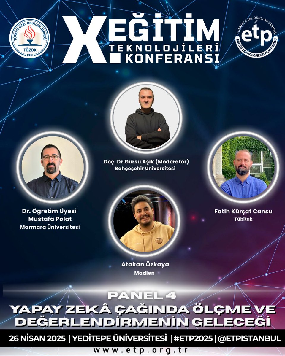 ETP İstanbul #ETP2025 (@etpistanbul) on Twitter photo Yapay zekâ çağında ölçme ve değerlendirme nasıl dönüşüyor? ETP 2025’in 4. panelinde AI tabanlı değerlendirme sistemleri ve veriyle öğrenmeyi konuşuyoruz. #ETP2025
<a href="/gursuask/">Gürsu Aşık</a> <a href="/fatihkcansu/">Fatih Kürşat Cansu</a> Yapay zekâ çağında ölçme ve değerlendirme nasıl dönüşüyor? ETP 2025’in 4. panelinde AI tabanlı değerlendirme sistemleri ve veriyle öğrenmeyi konuşuyoruz. #ETP2025
<a href="/gursuask/">Gürsu Aşık</a> <a href="/fatihkcansu/">Fatih Kürşat Cansu</a>