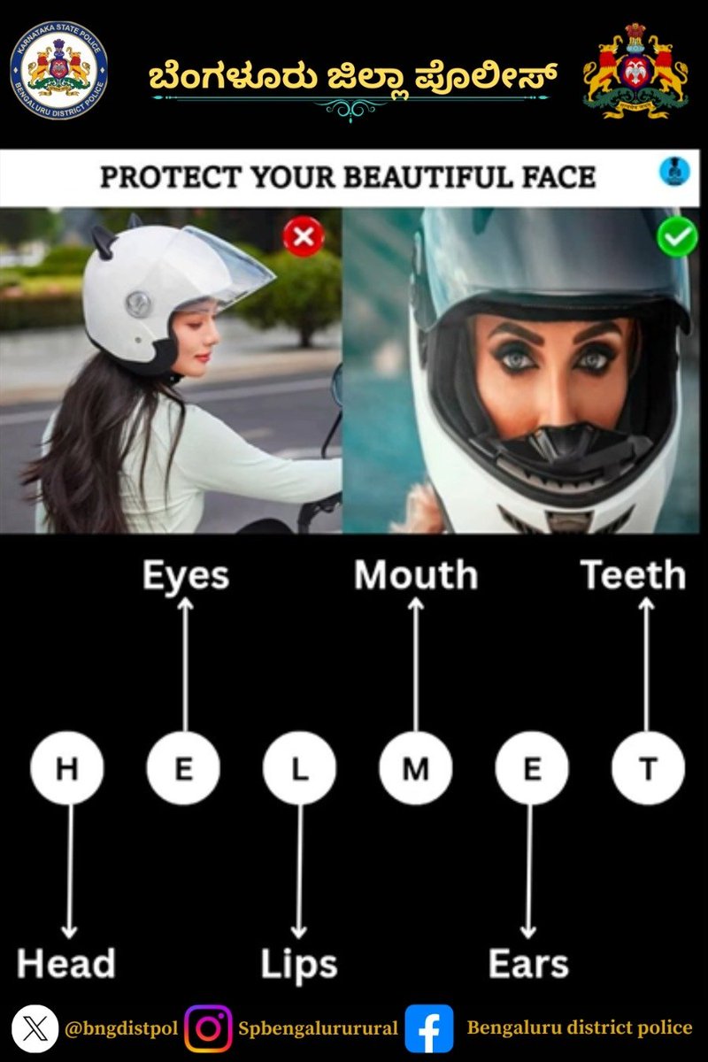 bngdistpol's tweet image. "Your head deserves the best protection! 🚴‍♂️🛵 Always wear a helmet—it’s not just gear, it’s a lifesaver"
 #SafetyFirst 
#RideResponsibly
#HelmetAwareness #RideSafe #SafetyFirst #WearAHelmet #BikersLife #HelmetSavesLives #RoadSafety #ProtectYourHead #TwoWheelerSafety #LiveToRide