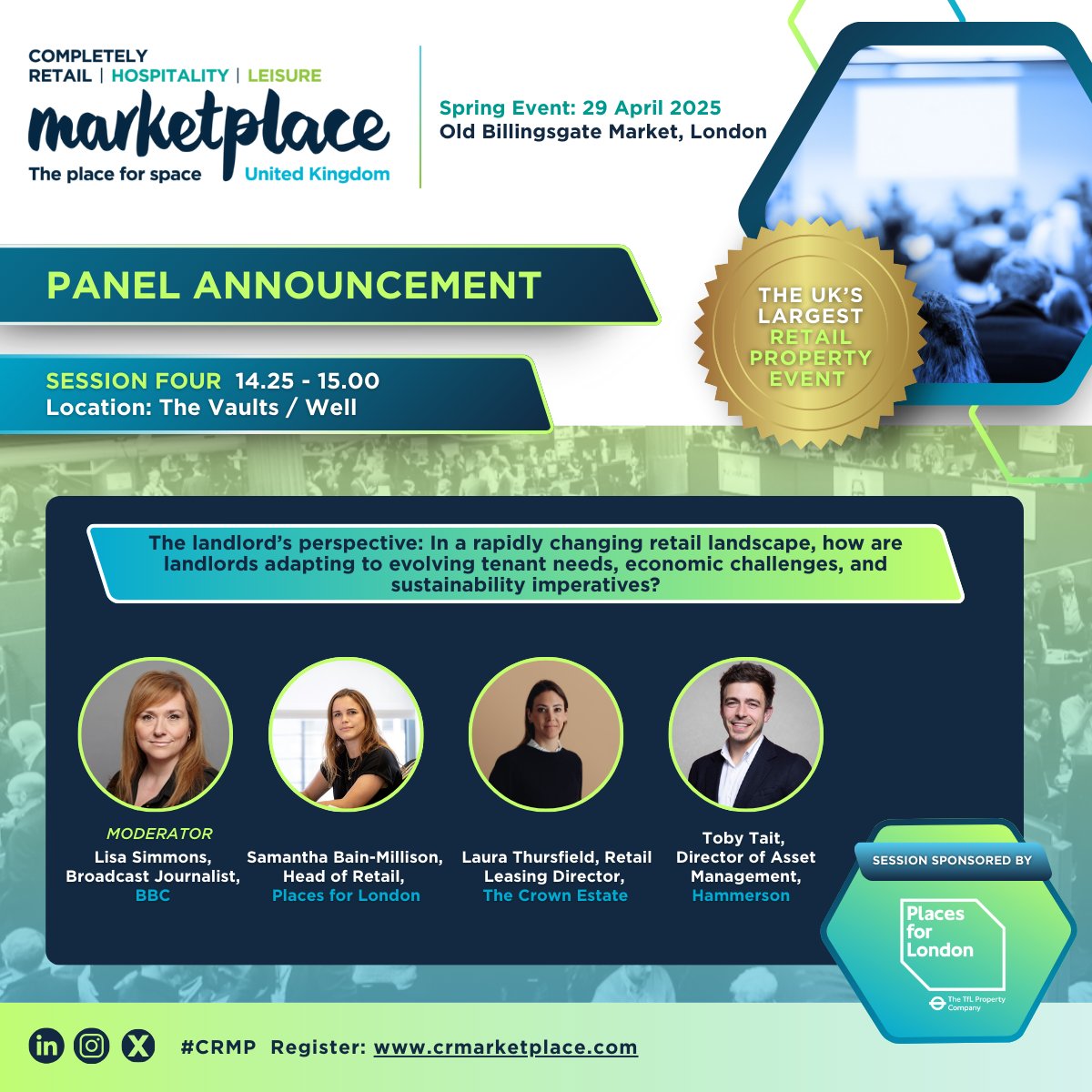 Completely Retail Marketplace (@crmarketplace) on Twitter photo PANEL ANNOUNCEMENT ๐ค
29 April 2025 | Old Billingsgate Market, London
๐ฆ๐ฒ๐๐๐ถ๐ผ๐ป ๐๐ผ๐๐ฟ: ๐๐ฉ๐ฆ ๐ญ๐ข๐ฏ๐ฅ๐ญ๐ฐ๐ณ๐ฅโ๐ด ๐ฑ๐ฆ๐ณ๐ด๐ฑ๐ฆ๐ค๐ต๐ช๐ท๐ฆย
14.25 โ 15:00pm
๐๐ผ๐ฐ๐ฎ๐๐ถ๐ผ๐ป: The Vaults / Well
โญ๏ธ ๐๐ฅ๐ค๐ฃ๐จ๐ค๐ง๐๐ ๐๐ฎ : <a href="/placesforlondon/">Places for London</a>
#CRMP PANEL ANNOUNCEMENT ๐ค
29 April 2025 | Old Billingsgate Market, London
๐ฆ๐ฒ๐๐๐ถ๐ผ๐ป ๐๐ผ๐๐ฟ: ๐๐ฉ๐ฆ ๐ญ๐ข๐ฏ๐ฅ๐ญ๐ฐ๐ณ๐ฅโ๐ด ๐ฑ๐ฆ๐ณ๐ด๐ฑ๐ฆ๐ค๐ต๐ช๐ท๐ฆย
14.25 โ 15:00pm
๐๐ผ๐ฐ๐ฎ๐๐ถ๐ผ๐ป: The Vaults / Well
โญ๏ธ ๐๐ฅ๐ค๐ฃ๐จ๐ค๐ง๐๐ ๐๐ฎ : <a href="/placesforlondon/">Places for London</a>
#CRMP
